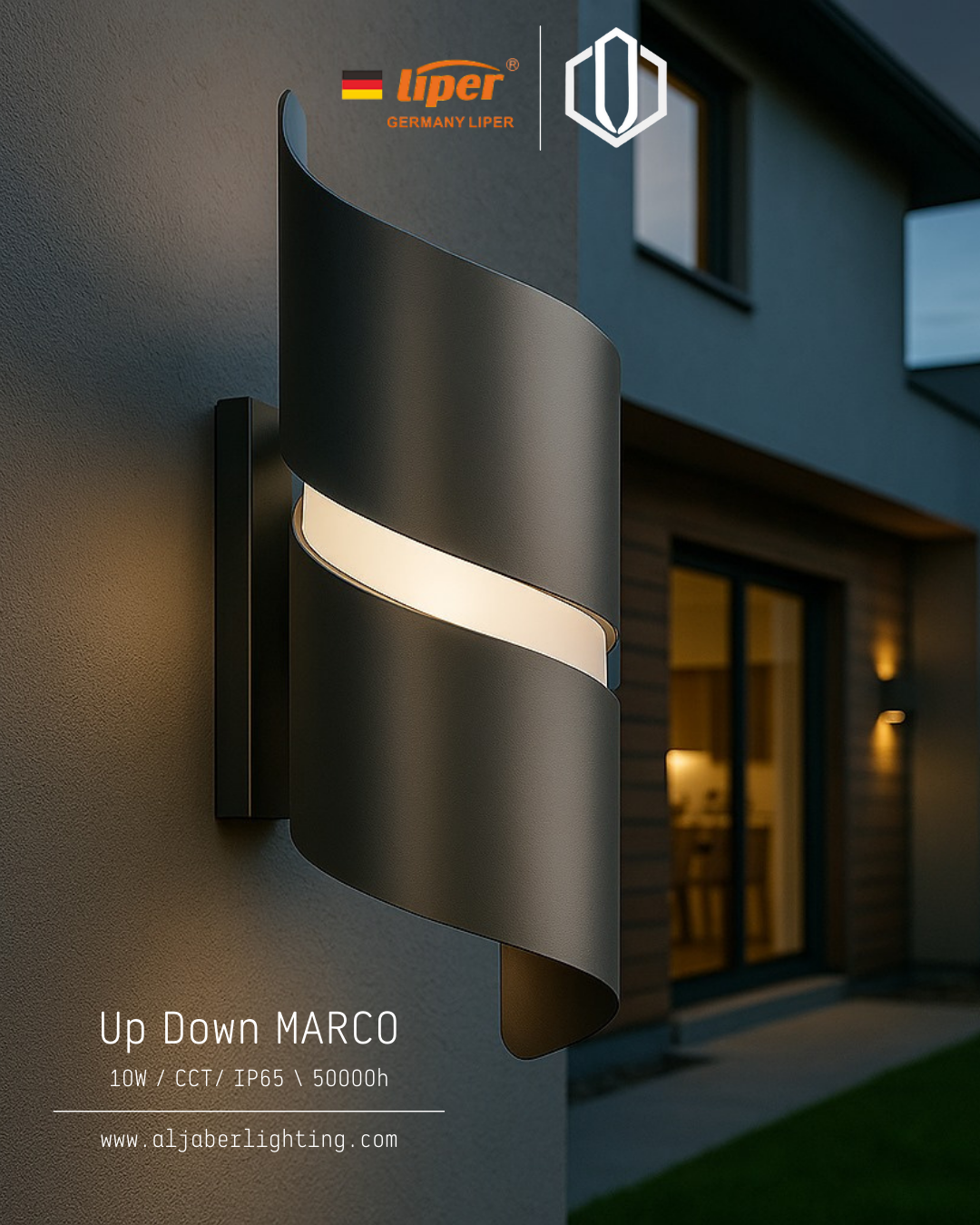 اب داون اسود LIPER MARCO 10W CCT 220V IP65