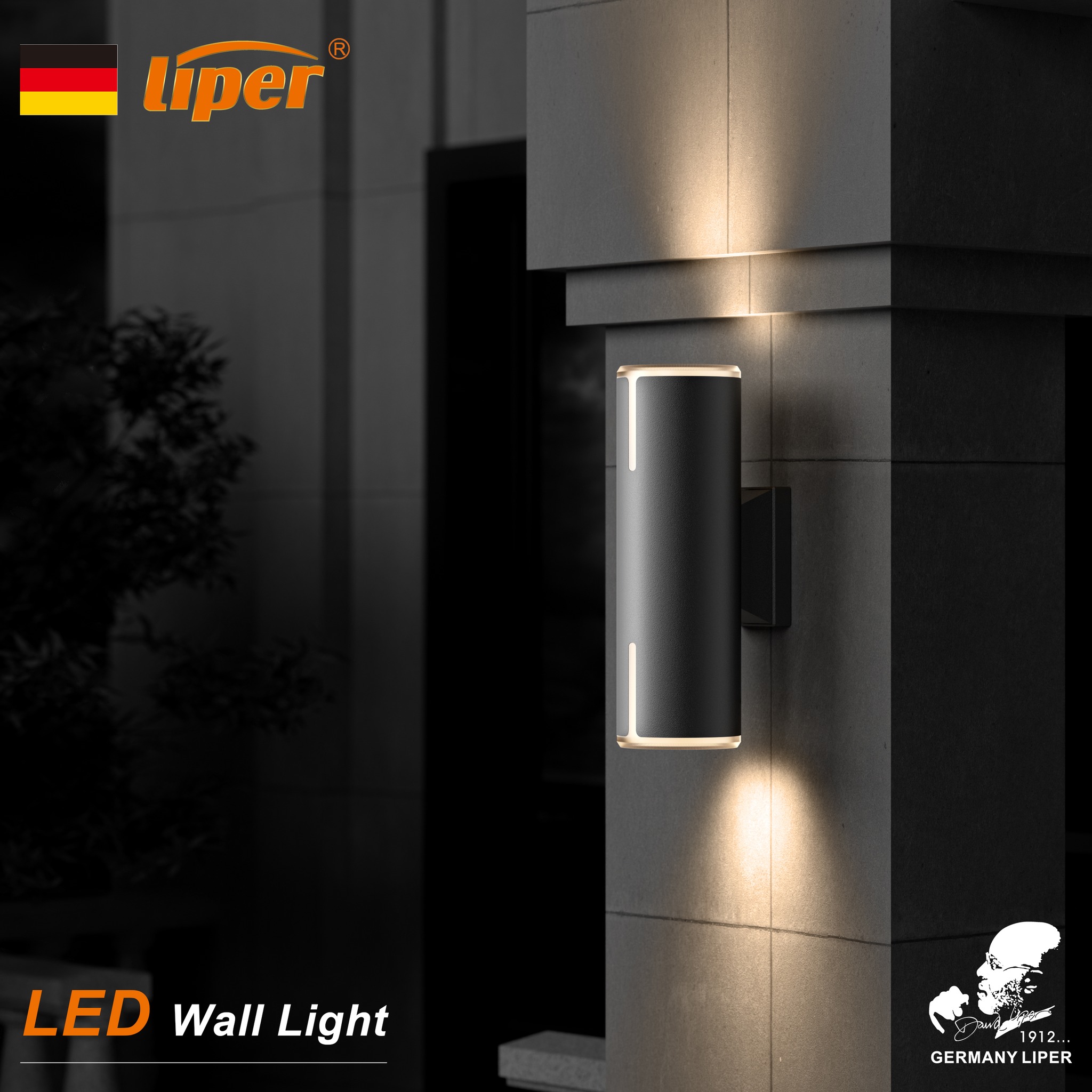 اب داون اسود LIPER KROOS 2*10W CCT IP65 220V