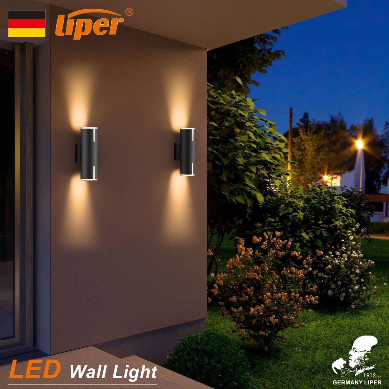 اب داون اسود LIPER KROOS 2*10W CCT IP65 220V