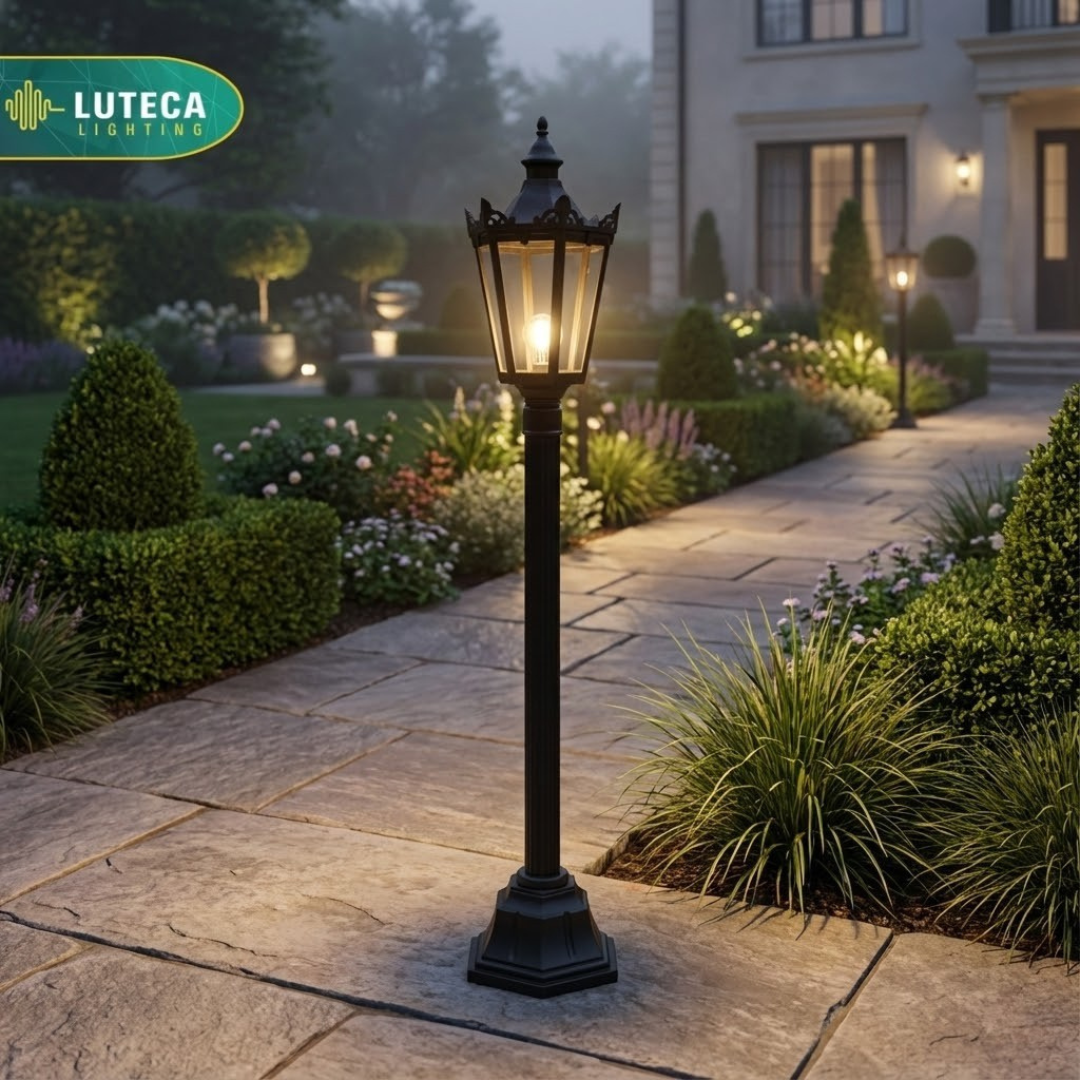 فانوس عامود مفرد اسود LUTECA 6500-004-44