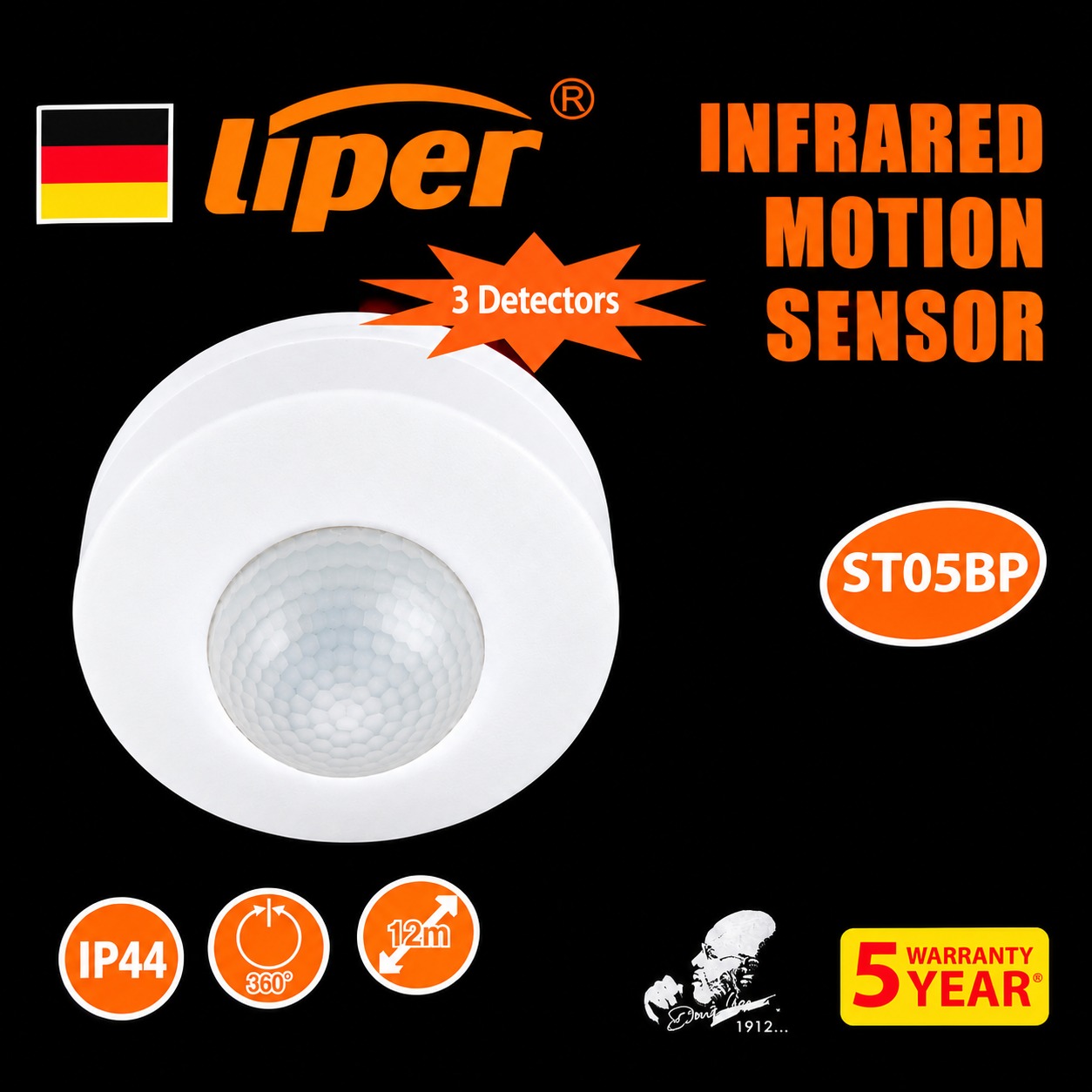 حساس حركة عين سحرية 360 درجة LIPER ST05BP IP65