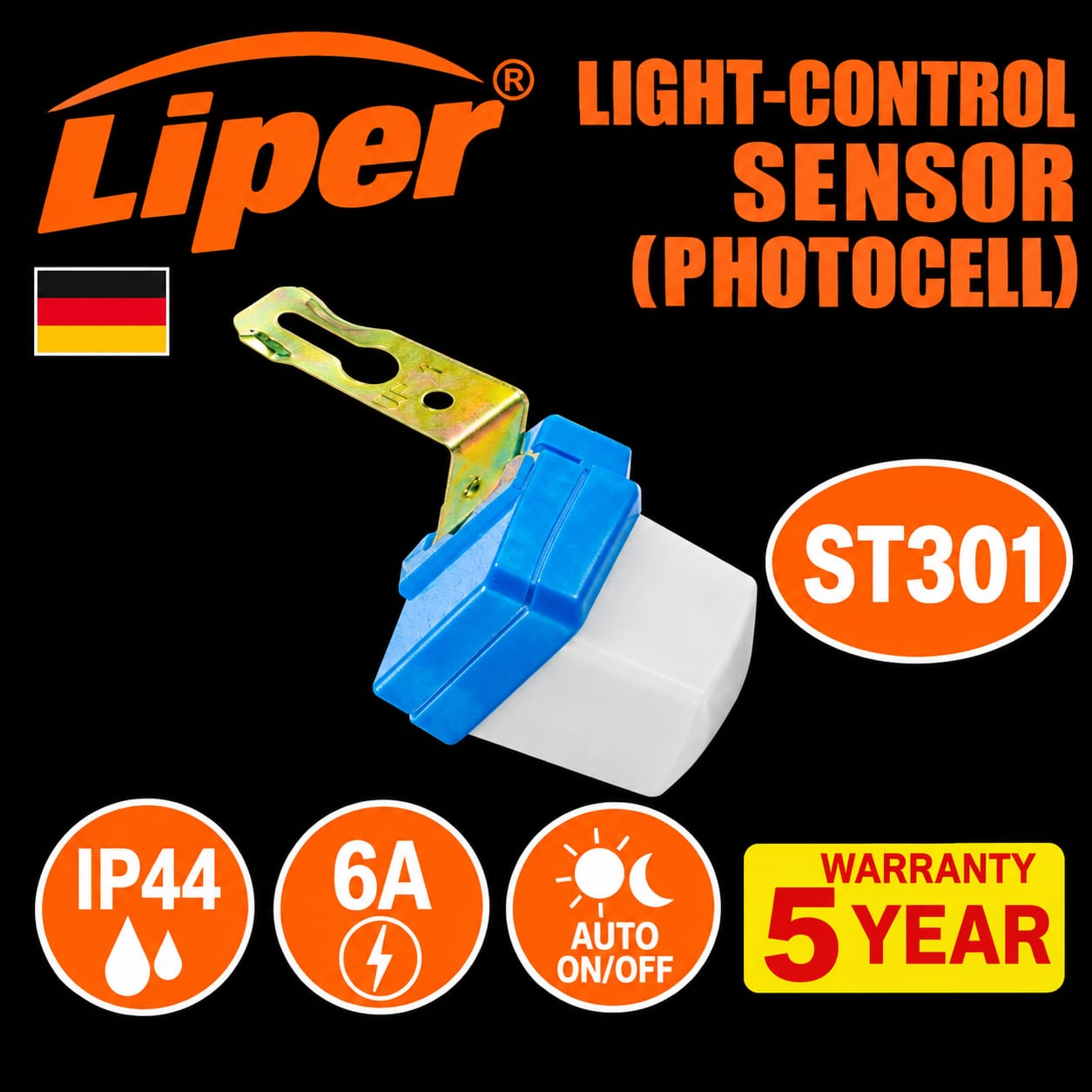 خلية ضوئية ( حساس حركة ) 6 امبير LIPER ST301 IP44