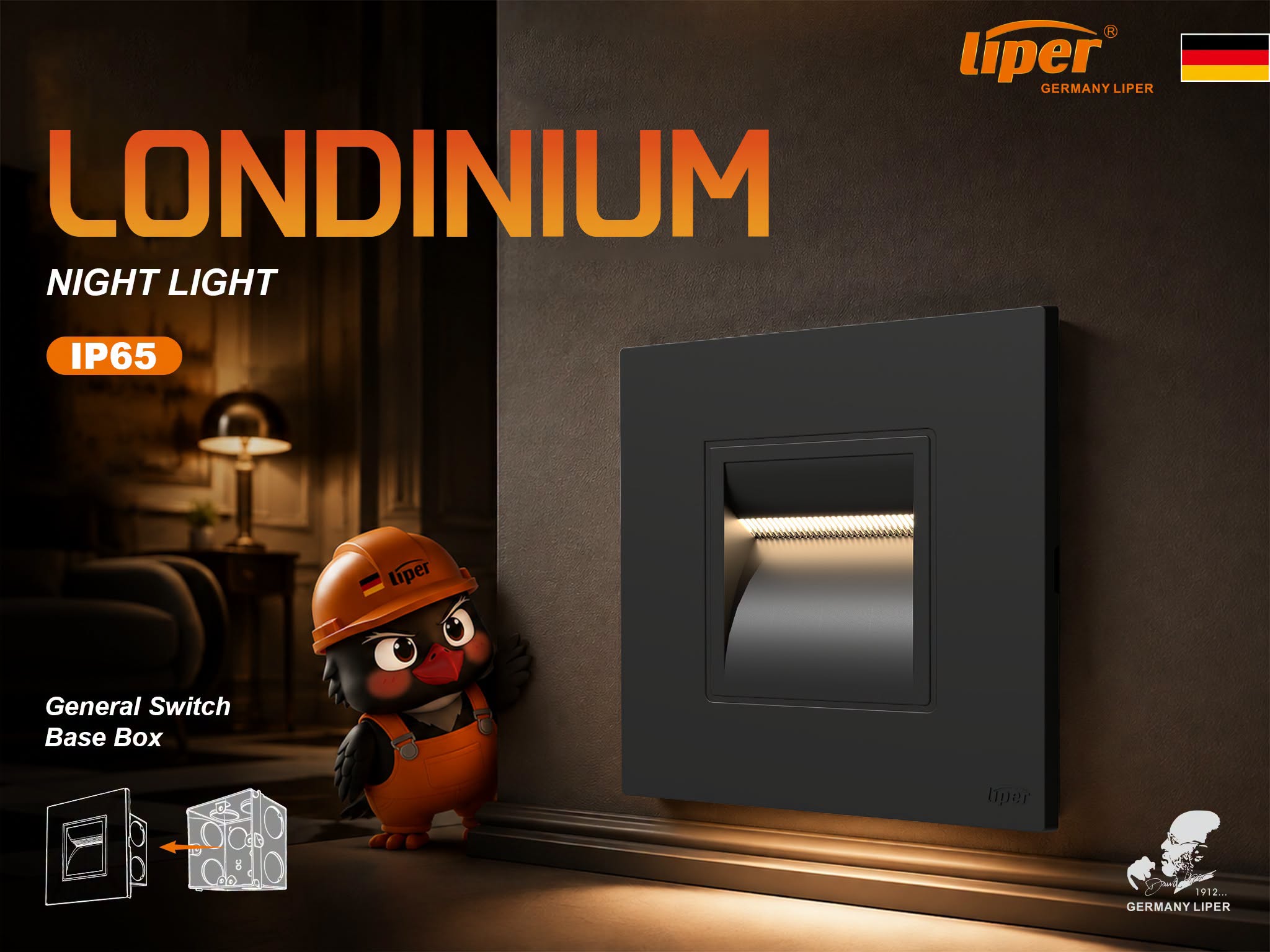 نواسة سورية مطرية LIPER MILANO BK CCT 2W IP65