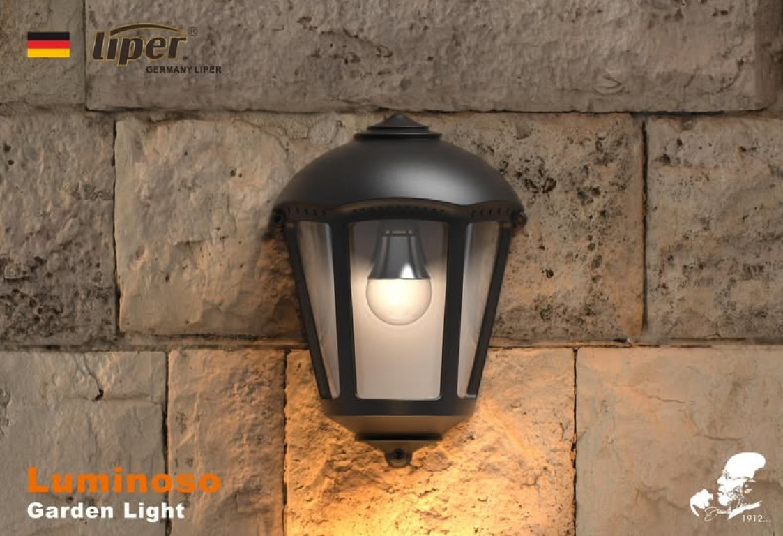 فانوس جنب اسود IP55  LIPER